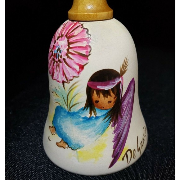 Ted DeGrazia Indian Angel Girl Pottery Bell Southwest Native Culture 70s Signed - Picture 1 of 9